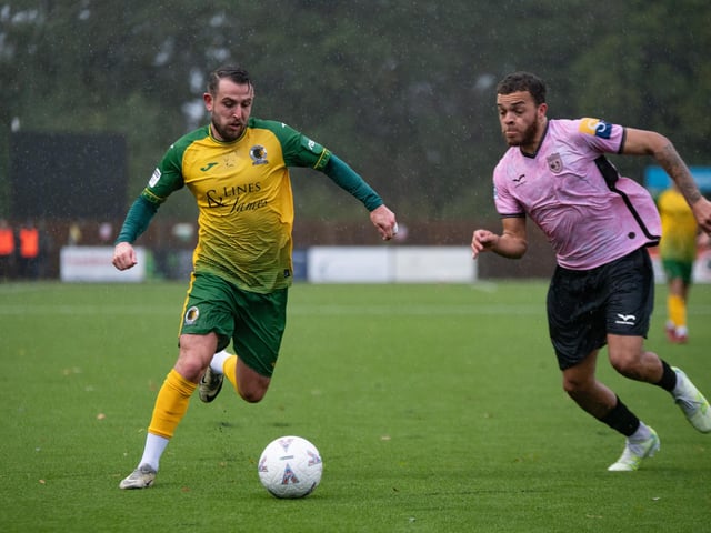 Horsham FC edged out Walton & Hersham 1-0 on a wet and windy afternoon at the Fusion Aviation Community Stadium