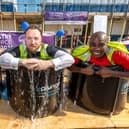 Staff from Vistry South East taking part in the ice bath challenge at the Mill View development in Pagham to raise money for SSAFA, the Armed Forces charity.