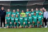 Leatherhead Women FC sporting their sponsored kits, courtesy of the Leatherhead Specsavers