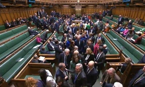 MPs in the House of Commons ahead of the SNP amendment vote on a ceasefire in Gaza. (Screengrab from Parliament TV)