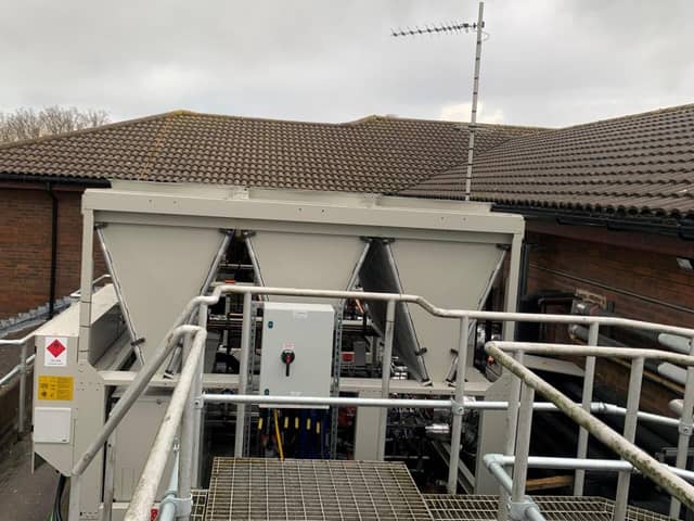 New rooftop chillers at Spire Gatwick Park Hospital, Horley. Picture: submitted