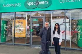 Satwinder Dhanjal and optical professional Rea Patel. Picture contributed