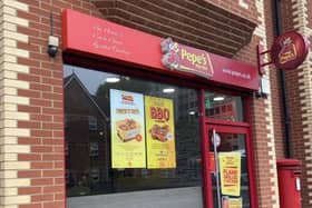 Pepe's Piri Piri shop front, Guildford, Left Side. (Credit: Emily Dalton/LDRS)