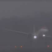 Footage from Gatwick shows one flight that had to abort its landing. Image: SDTV Live