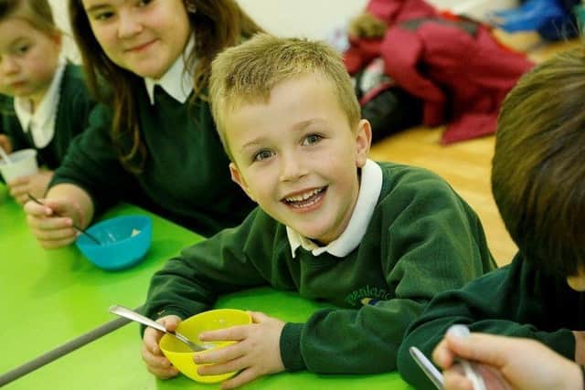 Children having breakfast