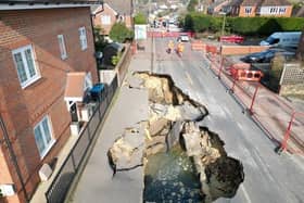 Surrey County Council’s Infrastructure Team Manager, Lloyd Allen, has given an update on the collapse in Godstone High Street, as Highways Officers continue to investigate what caused the incident and plan how to fix the area. Picture by Eddie Mitchell