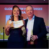 Stagecoach Weybridge Principal Natalie receiving her award