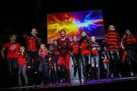 Stagecoach Chertsey Students on stage at The Shaftesbury Theatre