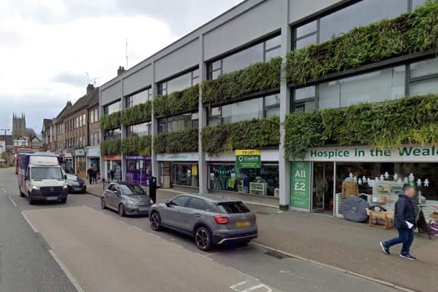 Outside units 35-41 on Croydon Road, Caterham, where a new McDonald's restaurant is proposed. (Credit: Google Street View)