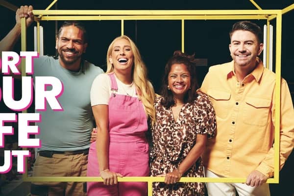 Left to right: Rob Bent, Stacey Solomon, Dilly Carter and Iwan Carrington. Picture courtesy of BBC/Optomen
