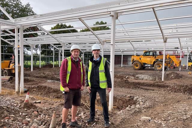The Squire’s Milford team on-site reviewing progress on the centre’s refurbishment programme.