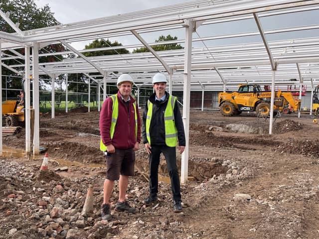 The Squire’s Milford team on-site reviewing progress on the centre’s refurbishment programme.