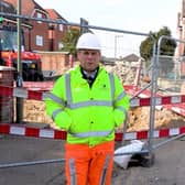 Lloyd Allen, infrastructure team manager for Surrey County Council, on Godstone high street. (Credit: Surrey County Council). Permission for use.