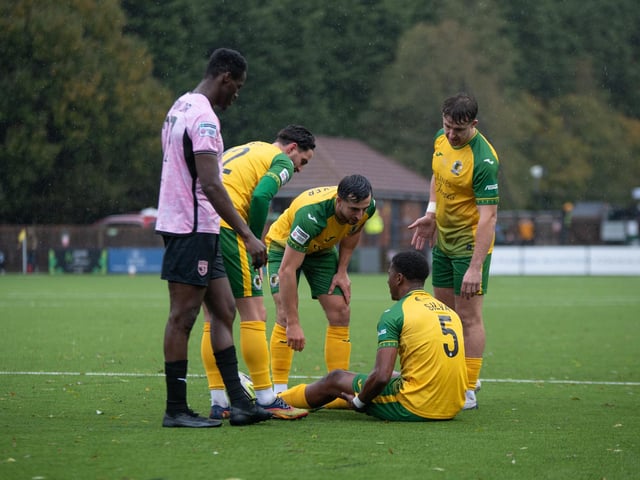 Horsham FC edged out Walton & Hersham 1-0 on a wet and windy afternoon at the Fusion Aviation Community Stadium