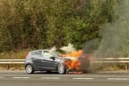Firefighters rushed to the M23 after reports of an emergency incident, near Gatwick Airport. Photo: Sussex News and Pictures