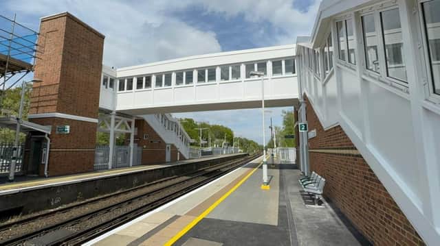 A Network Rail project to improve the accessibility of Southern’s Leatherhead station has now been completed with the opening of a new footbridge and lifts. Picture courtesy of Network Rail