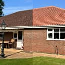 Roof cleaning before and after