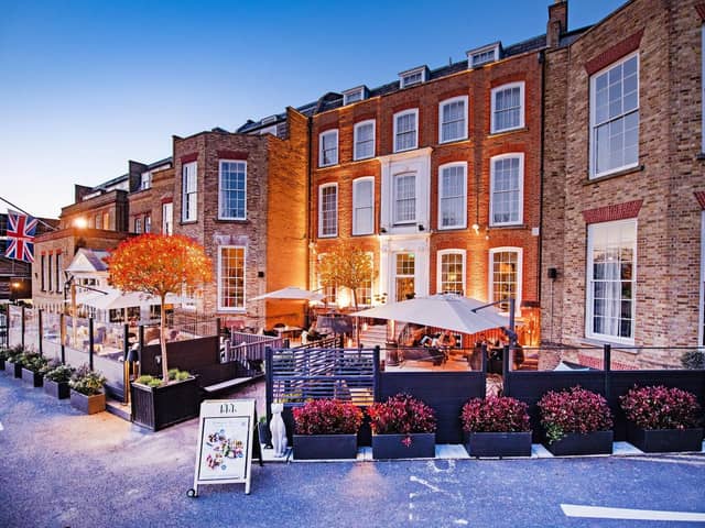 The terrace of 144 On The Hill at Richmond Hill Hotel