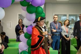 Mayor of Woking, Cllr. Louise Morales, speaking to attendees.