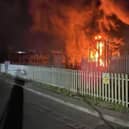 A fire in a transformer in Nestles Avenue, Hayes, west London, which means Heathrow will be closed all day on Friday, March 21. Picture courtesy of London Fire Brigade