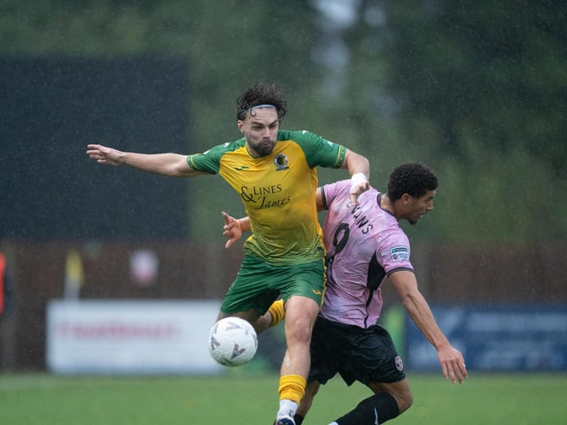 Horsham FC edged out Walton & Hersham 1-0 on a wet and windy afternoon at the Fusion Aviation Community Stadium
