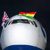 British Airways’ first flight from London Gatwick to Accra touched down at Kotoka International Airport yesterday [October 29] at 18.26 local time. Picture contributed