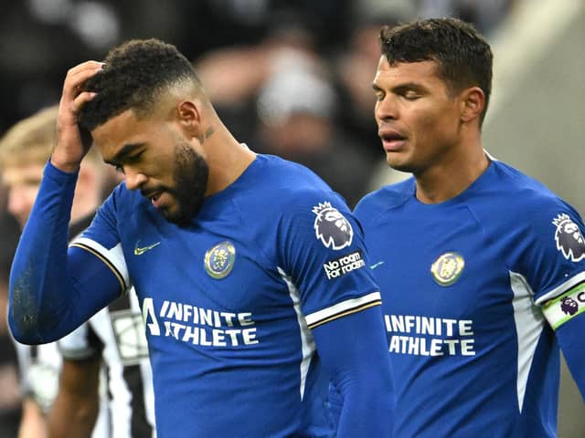 Chelsea captain Reece James reacts after being sent off during the Premier League match between Newcastle United and Chelsea FC at St. James Park on November 25, 2023 in Newcastle upon Tyne, England. (Photo by Stu Forster/Getty Images)