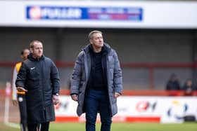 Crawley Town boss Scott Lindsey was not happy after the Morecambe defeat | Picture: Eva Gilbert