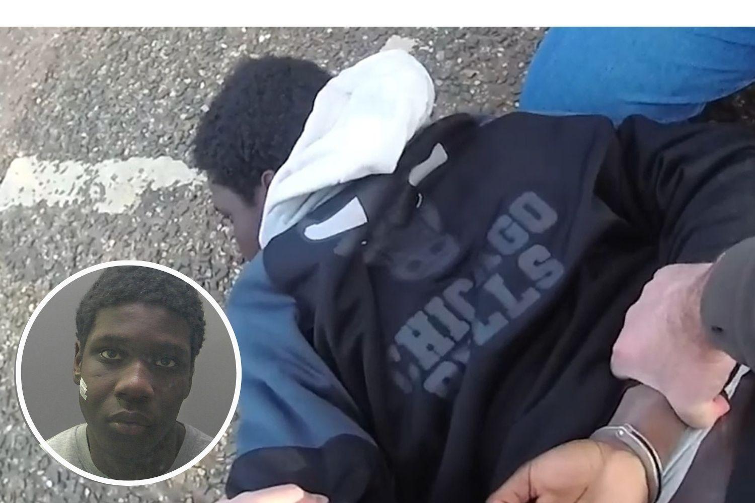 Dramatic video shows moment drug dealer opens his hand to reveal heroin and crack cocaine wraps during arrest