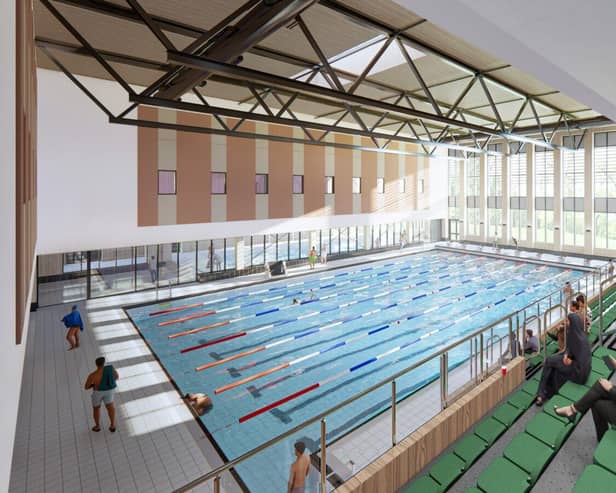 Spectator view of Spelthorne Leisure Centre. Pictures courtesy of GT3 Architects