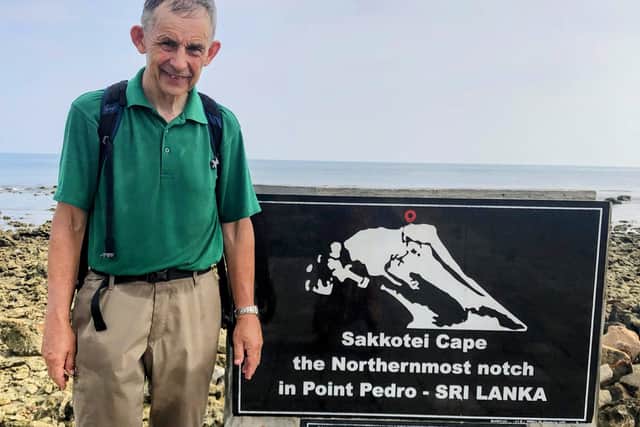 Mark at Sakkotei Cape, the northernmost point of Sri Lanka near to Point Pedro (15th April 2023)
