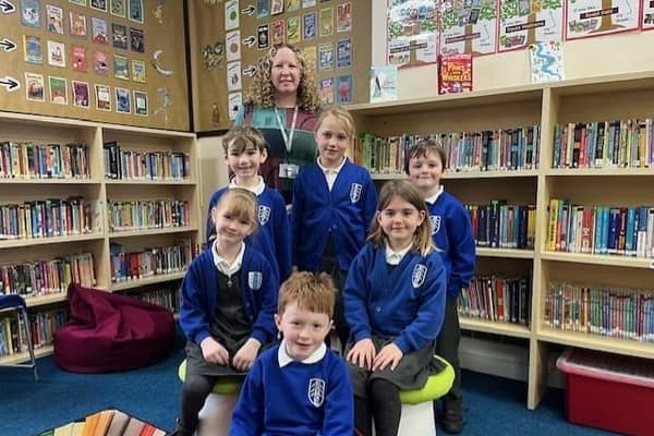 Jessie Younghusband children with their Year 1 teacher Mrs Neville. Image: Jessie Younghusband School