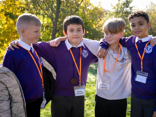 Students at the site