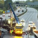 Drivers are being advised to avoid a section of the M25 as significant disruption is likely to last into the evening as work continues to repair the carriageway following two major incidents. Picture courtesy of National Highways