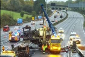 Drivers are being advised to avoid a section of the M25 as significant disruption is likely to last into the evening as work continues to repair the carriageway following two major incidents. Picture courtesy of National Highways