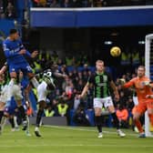 Levi Colwill of Chelsea scores the team's second goal during the Premier League match between Chelsea FC and Brighton & Hove Albion at Stamford Bridge on December 03, 2023 in London, England. (Photo by Mike Hewitt/Getty Images)