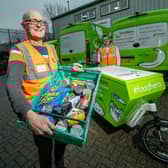 Mark Richardson (left) and Rick Miller, of FareShare Sussex and Surrey, with Rampion fund e-vehicles. Photo: FareShare Sussex