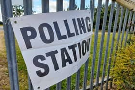 Polling station sign. Picture taken by LDR. Permission for use by all partners.