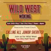 Wild west scenery with cacti and cowboys