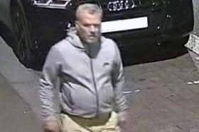 Surrey Police said they believe this man may be able to assist them with their investigation into several burglaries on Chertsey High Street on Friday, August 9