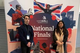 Iustin and Melissa from Nescot at the WorldSkills UK National Finals.