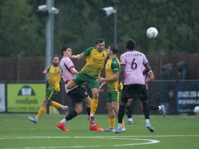 Horsham FC edged out Walton & Hersham 1-0 on a wet and windy afternoon at the Fusion Aviation Community Stadium