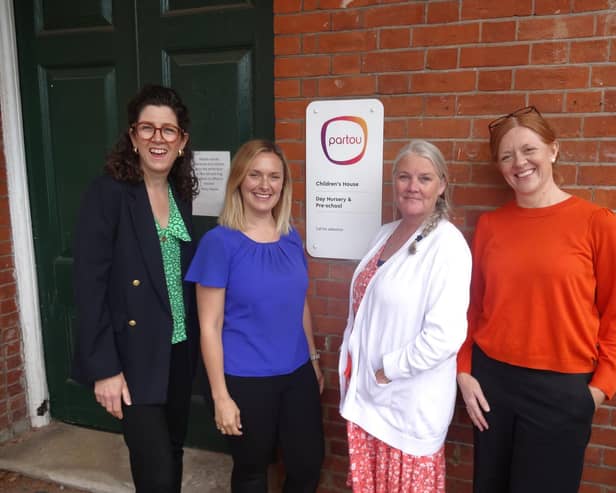From left to right: Leading early years nutritionist Laura Matthews with Amy Bennett, Partou Children’s House Nursery Manager; Karen Liddell, Partou Regional Business Manager; and Lynne Murray, Partou Area Manager