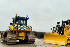 Photo Caption: Down to Earth Developments, bought two of the electric drive Cat D6 XE dozers earlier this year from Finning UK and Ireland.