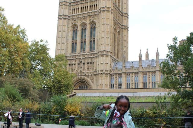 Chestnut Park Primary School's council members at the Palace of Westminster.