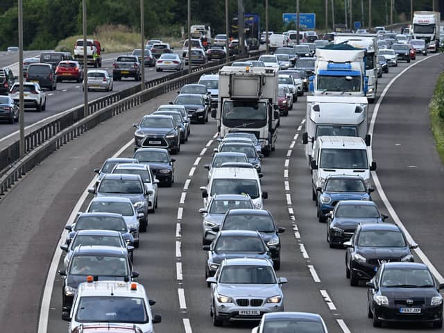 Motorists are advised to allow extra time if planning to travel on the M4 onto the M25 southbound at the weekend. Picture by JUSTIN TALLIS/AFP via Getty Images