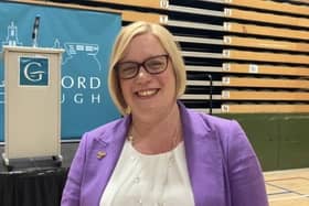 Zöe Franklin, the new MP for Guildford, at Guildford Spectrum Leisure Centre. (Credit: Emily Dalton/LDRS)