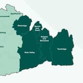 How the county council wants to divide Surrey (image SCC)