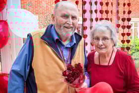 Geoff and Helen Harrold, residents at Bernard Sunley Care Home in Woking on Valentine's Day