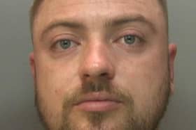 Kieran Goddard was sentenced after the court heard how he subjected his victim to a terrifying ordeal in her own home. Picture courtesy of Surrey Police